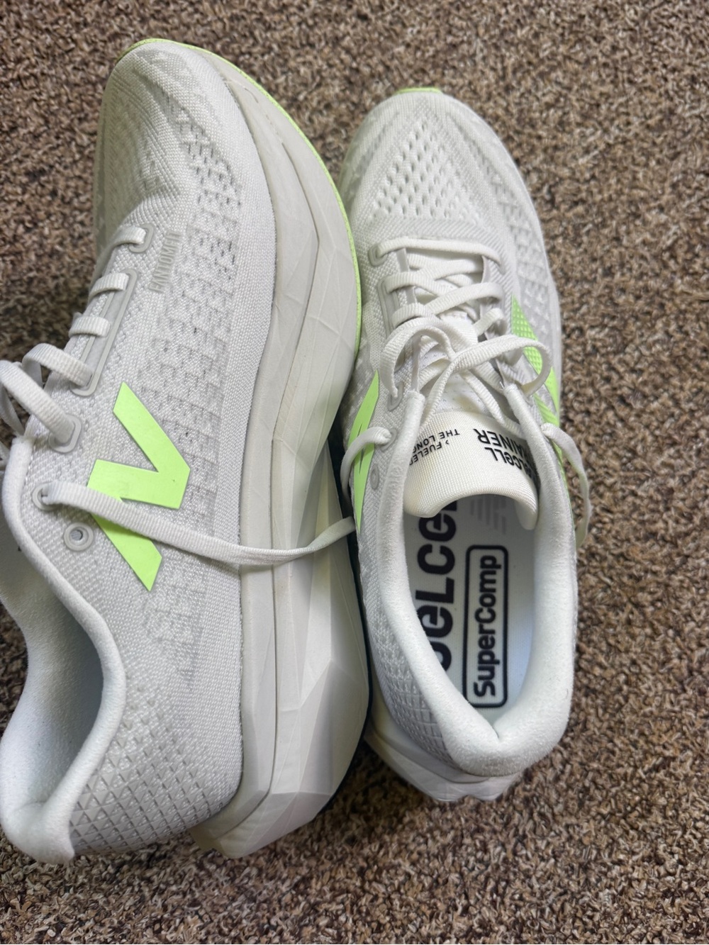 Brand new, never worn, New Balance Neon Green /Grey  fuel cell size 11 M